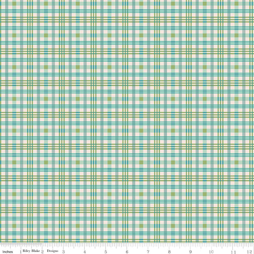 Farmer's Daughter Plaid Sea Glass fabric by Lori Holt for Riley Blake Designs