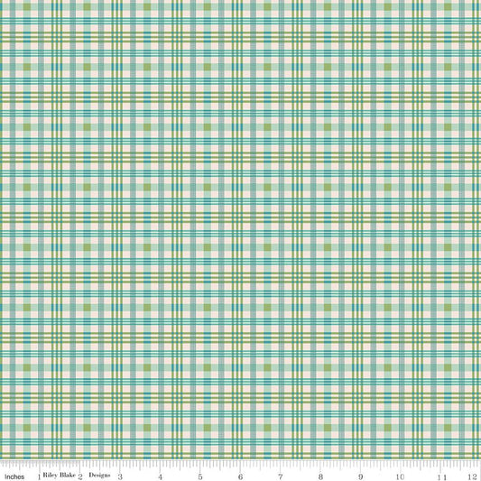 Farmer's Daughter Plaid Sea Glass Riley Blake Designs Fabric by the Yard - Ray of Sonshine Design