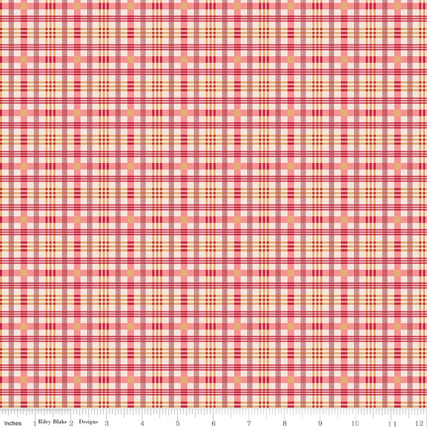 Farmer's Daughter Plaid Tea Rose Riley Blake Fabric by the Yard - Ray of Sonshine Design