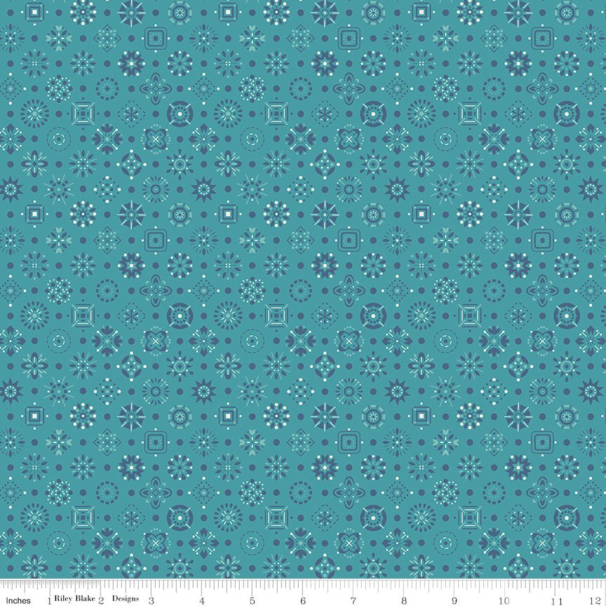 Farmer's Daughter Raindrop Fabric by the Yard or Fat Quarter | by Lori Holt for Riley Blake - Ray of Sonshine Design