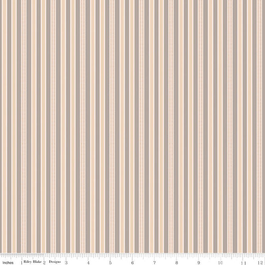 Farmer's Daughter Ticking Pewter Riley Blake Fabric by the Yard - Ray of Sonshine Design