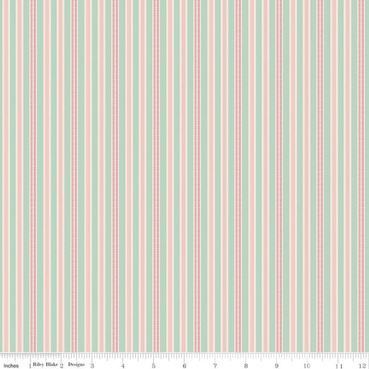 Farmer's Daughter Ticking Sage Riley Blake Fabric by the Yard - Ray of Sonshine Design