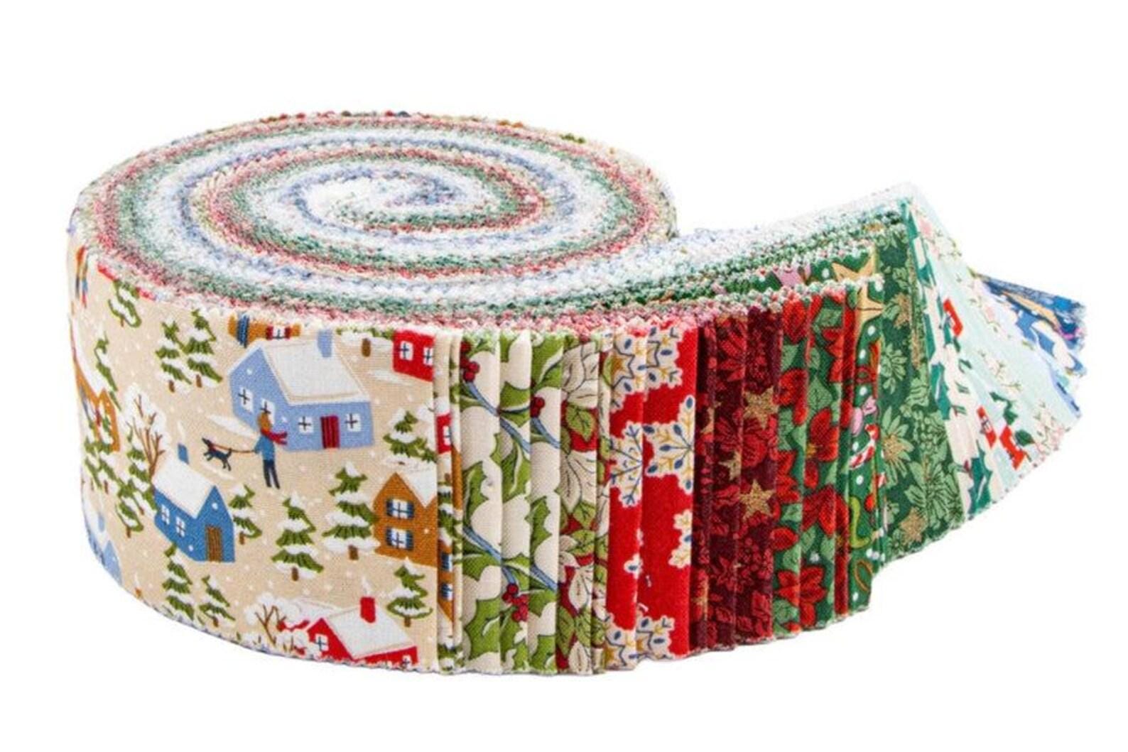 Festive Greetings 2 1/2" Rolie Polie - Jelly Roll - Holiday Fabric Riley Blake Designs - 40 piece Precut - RP - LFESGREET - 40 - Ray of Sonshine Design