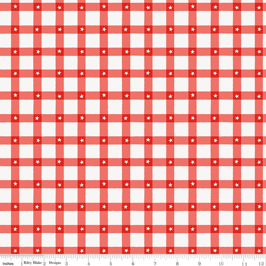 Firecracker Plaid Red Hen Fabric — Riley Blake Designs 100% Cotton (By the Yard) - Ray of Sonshine Design
