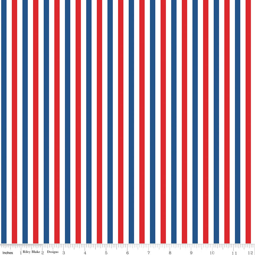 Firecracker Stripes Multi by Riley Blake — 1/4" Stripe Quilting Cotton (By the Yard) - Ray of Sonshine Design
