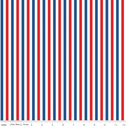 Firecracker Stripes Multi by Riley Blake — 1/4" Stripe Quilting Cotton (By the Yard) - Ray of Sonshine Design