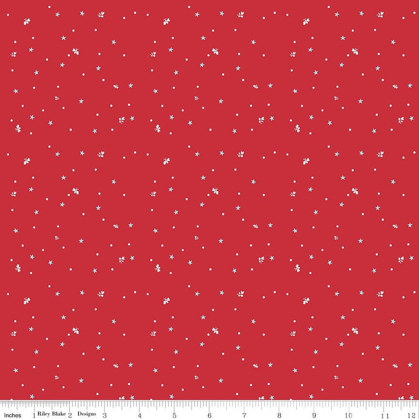 Firework Fields Fireflies Red Cotton Fabric by the Yard — Riley Blake Designs - Ray of Sonshine Design