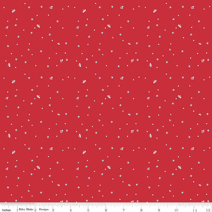 Firework Fields Fireflies Red Cotton Fabric by the Yard — Riley Blake Designs - Ray of Sonshine Design