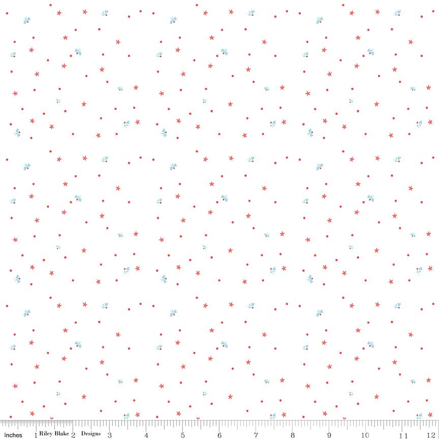 Firework Fields Fireflies White Cotton Quilting Fabric by Riley Blake — By the Yard - Ray of Sonshine Design