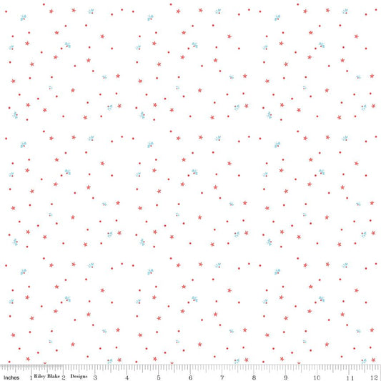 Firework Fields Fireflies White Cotton Quilting Fabric by Riley Blake — By the Yard - Ray of Sonshine Design
