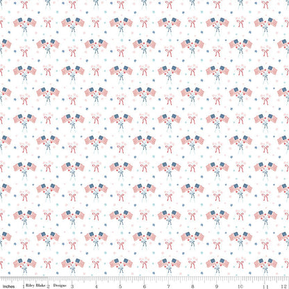 Firework Fields Flags White by Riley Blake Designs — Fabric by the Yard - Ray of Sonshine Design