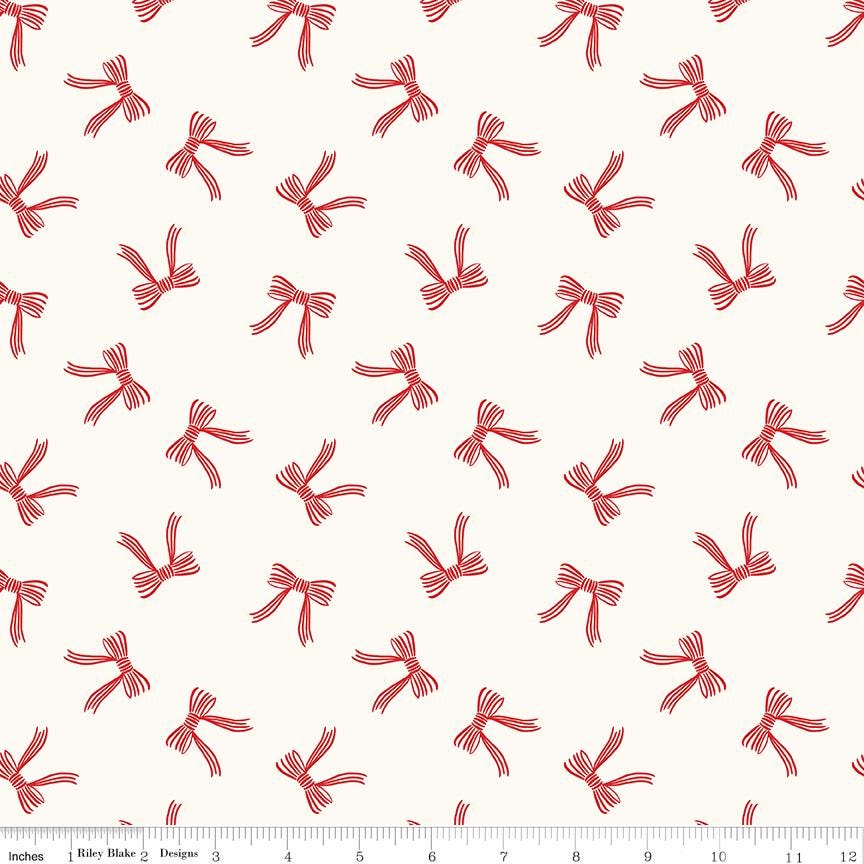 Flannel Bows Cream - Riley Blake Designs - Fabric by the yard - F16525 - CREAM - Ray of Sonshine Design