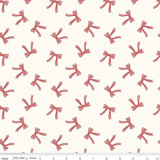 Flannel Bows Cream - Riley Blake Designs - Fabric by the yard - F16525 - CREAM - Ray of Sonshine Design