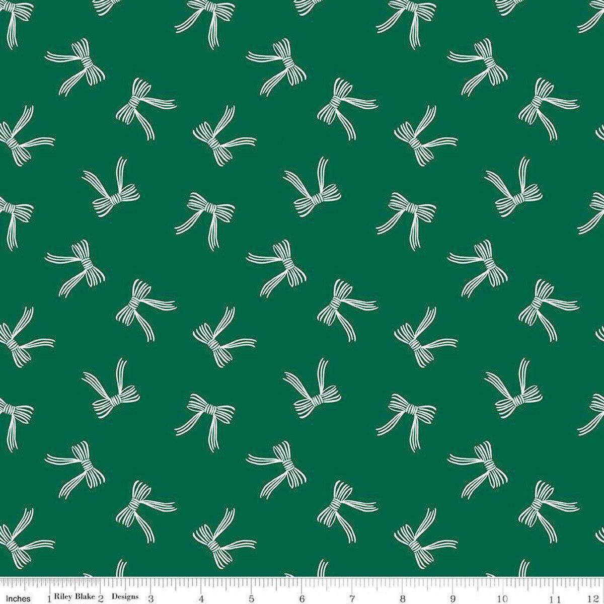 Flannel Bows Green - Riley Blake Designs - Fabric by the yard - F16525 - GREEN - Ray of Sonshine Design