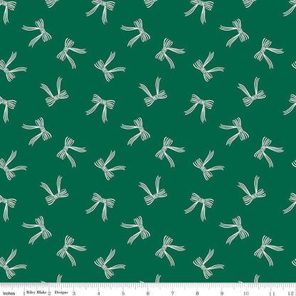 Flannel Bows Green - Riley Blake Designs - Fabric by the yard - F16525 - GREEN - Ray of Sonshine Design
