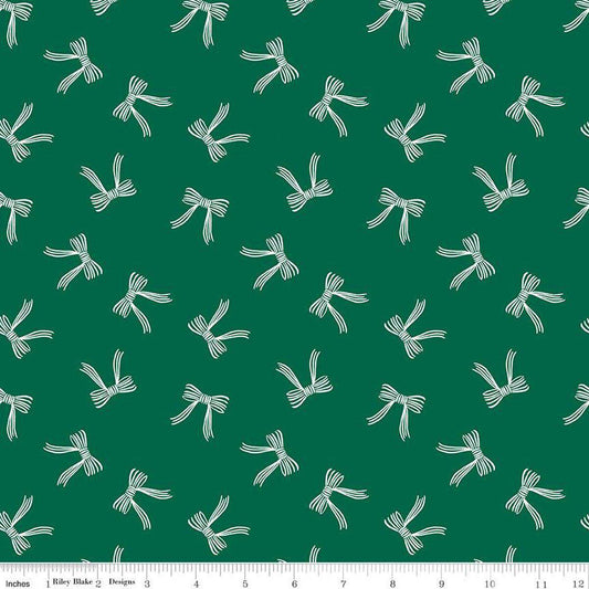 Flannel Bows Green - Riley Blake Designs - Fabric by the yard - F16525 - GREEN - Ray of Sonshine Design