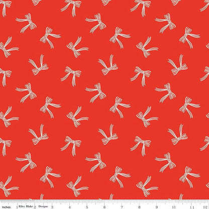 Flannel Bows Red - Riley Blake Designs - Fabric by the yard - F16525 - RED - Ray of Sonshine Design