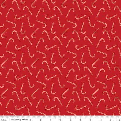 Flannel Candy Canes Red - Riley Blake Designs - Fabric by the yard - F16526 - RED - Ray of Sonshine Design