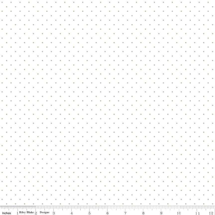 Flannel Dots on White Gray - Riley Blake Designs - FLANNEL Cotton Fabric - F16028 - GRAY - Ray of Sonshine Design