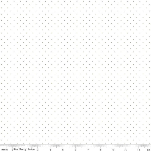 Flannel Dots on White Gray - Riley Blake Designs - FLANNEL Cotton Fabric - F16028 - GRAY - Ray of Sonshine Design
