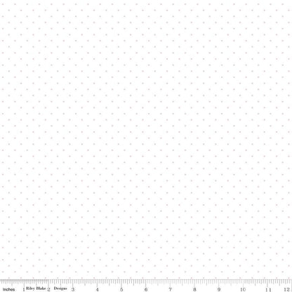 Flannel Dots on White Pink - Riley Blake Designs - FLANNEL Cotton Fabric - F16028 - PINK - Ray of Sonshine Design