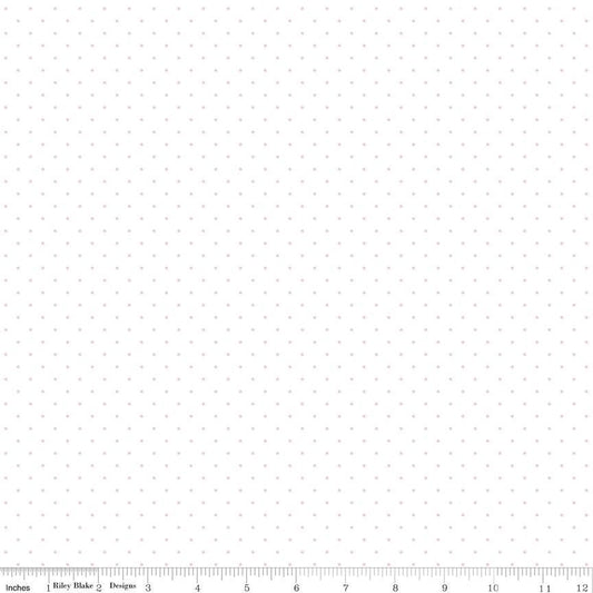 Flannel Dots on White Pink - Riley Blake Designs - FLANNEL Cotton Fabric - F16028 - PINK - Ray of Sonshine Design