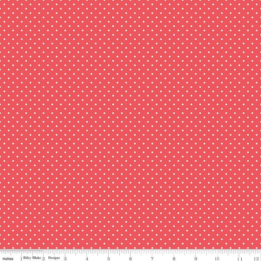 Flannel Swiss Dot Red - Riley Blake Designs - Fabric by the yard - F16528 - RED - Ray of Sonshine Design