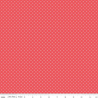 Flannel Swiss Dot Red - Riley Blake Designs - Fabric by the yard - F16528 - RED - Ray of Sonshine Design