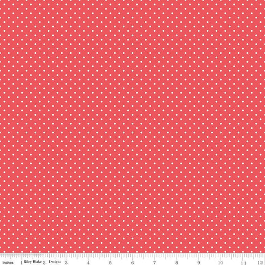 Flannel Swiss Dot Red - Riley Blake Designs - Fabric by the yard - F16528 - RED - Ray of Sonshine Design