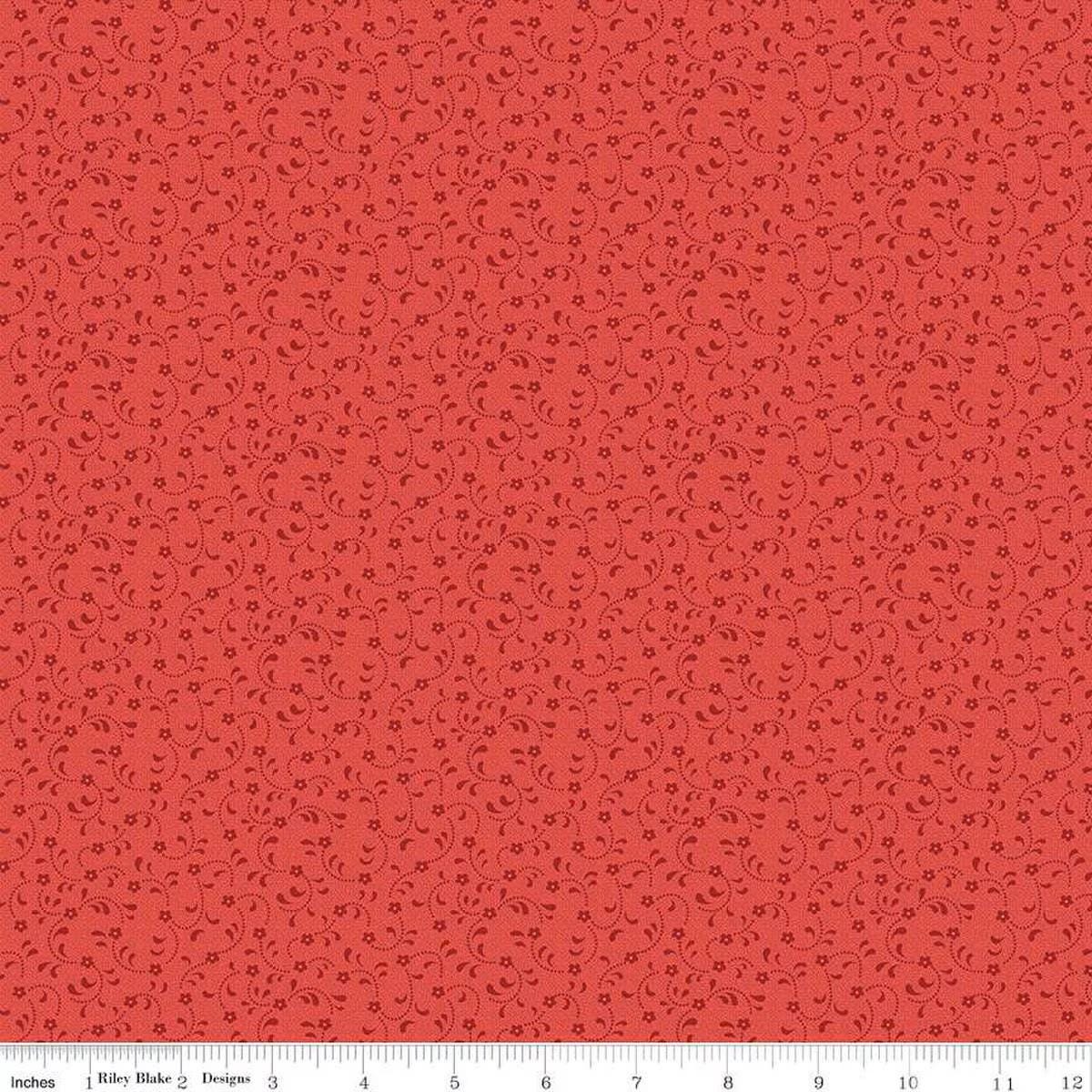 Floret Cherry - Riley Blake Designs Basic Fabric - Cotton Fabric by the yard - C675 - CHERRY - Ray of Sonshine Design