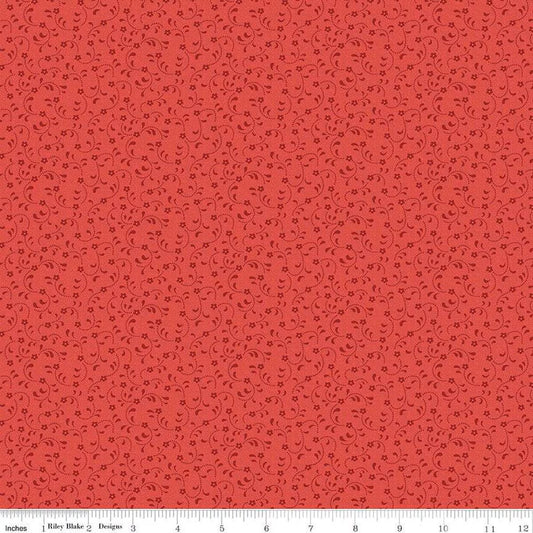 Floret Cherry - Riley Blake Designs Basic Fabric - Cotton Fabric by the yard - C675 - CHERRY - Ray of Sonshine Design