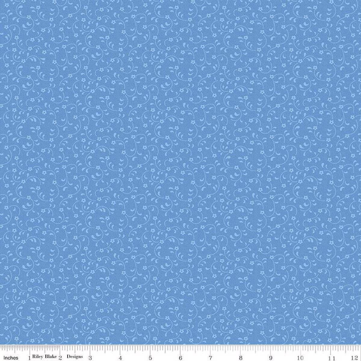 Floret Cornflower - Riley Blake Designs Basic Fabric - Cotton Fabric by the yard - C675 - CORNFLOWER - Ray of Sonshine Design