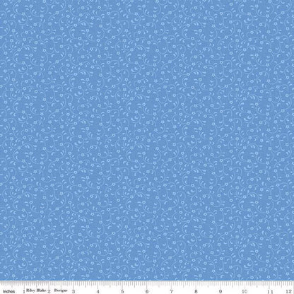 Floret Cornflower - Riley Blake Designs Basic Fabric - Cotton Fabric by the yard - C675 - CORNFLOWER - Ray of Sonshine Design