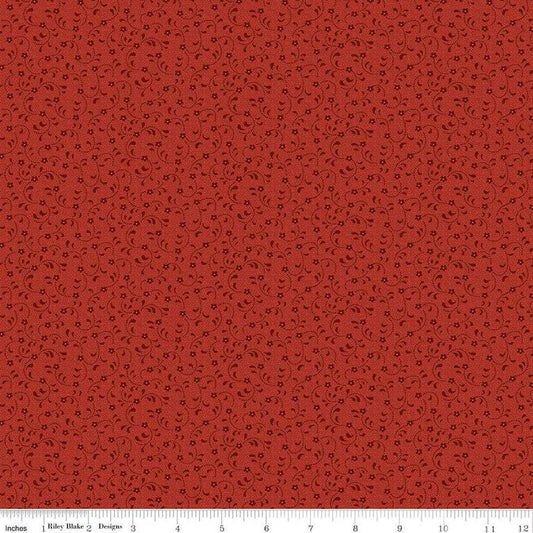 Floret Wagon Red - Riley Blake Designs Basic Fabric - Cotton Fabric by the yard - C675 - WAGONRED - Ray of Sonshine Design