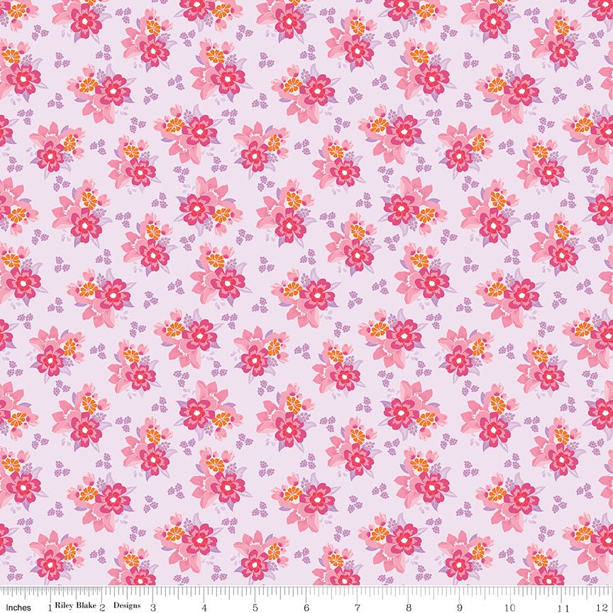 Flourish Bouquet Lilac Riley Blake Designs Quilting Cotton Fabric by the Yard - Ray of Sonshine Design