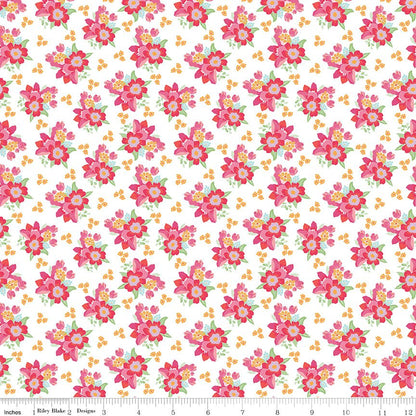 Flourish Bouquet White Riley Blake Designs Quilting Cotton Fabric by the Yard - Ray of Sonshine Design