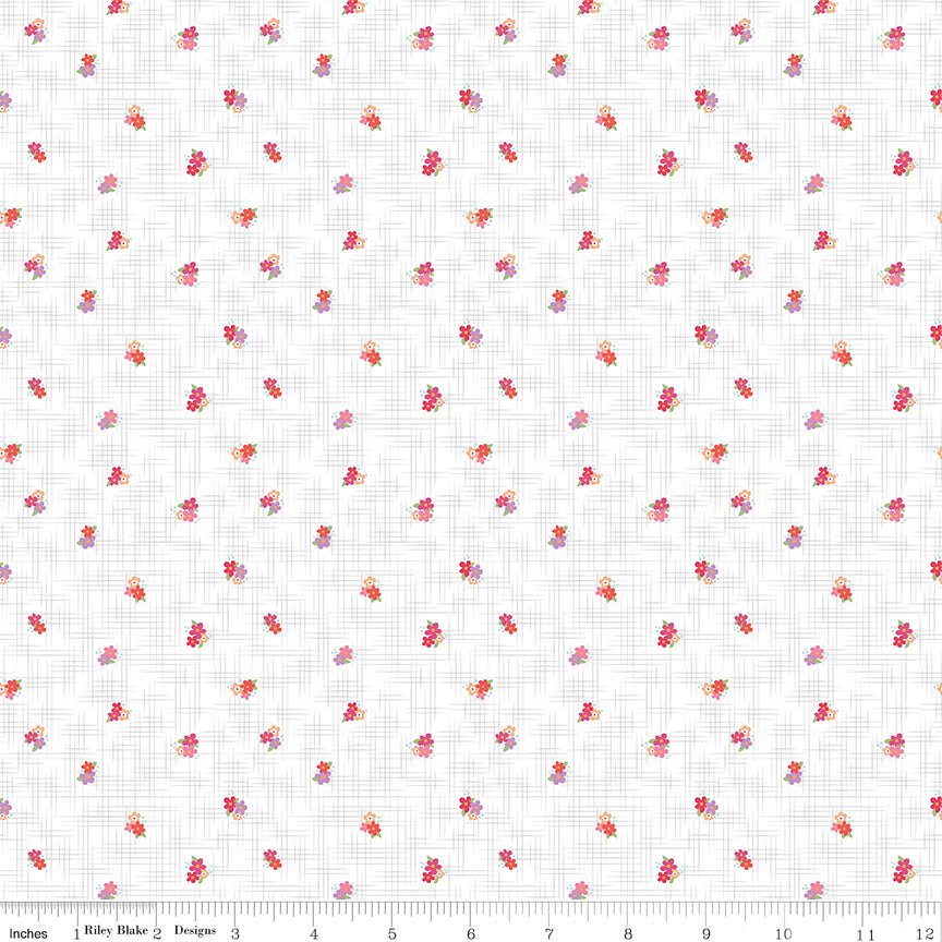 Flourish Ditsy Hot Pink Riley Blake Quilting Cotton Fabric by the Yard - Ray of Sonshine Design