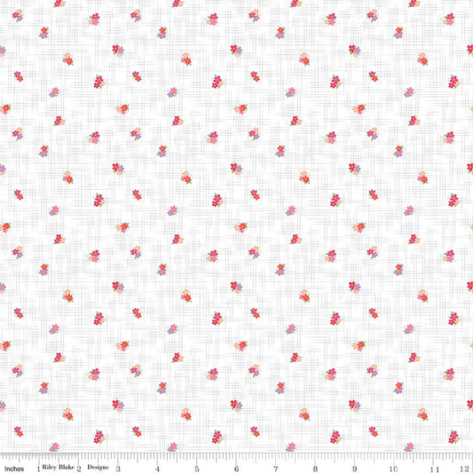 Flourish Ditsy Hot Pink Riley Blake Quilting Cotton Fabric by the Yard - Ray of Sonshine Design