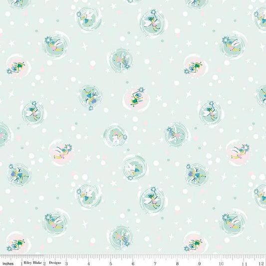 Forever Neverland Tink Mist - C15904 - MIST - Riley Blake Designs - Tinkerbell - Cotton Fabric by the yard - Ray of Sonshine Design