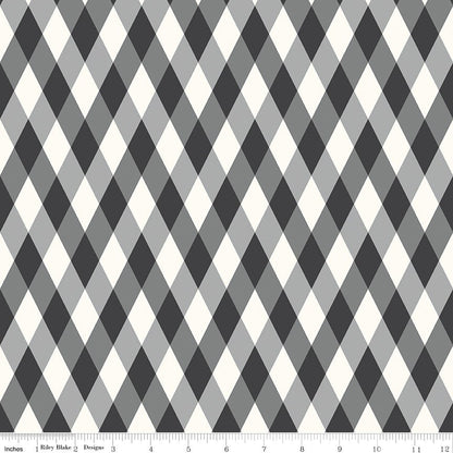 Frank and Friends Diamonds Black Riley Blake Quilting Fabric by the Yard - Ray of Sonshine Design