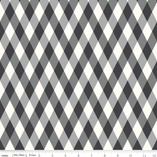 Frank and Friends Diamonds Black Riley Blake Quilting Fabric by the Yard - Ray of Sonshine Design