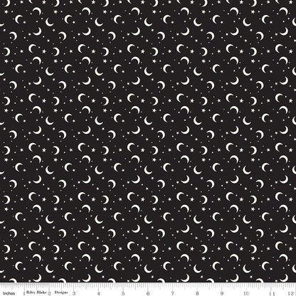 Frank and Friends Moon & Stars Black Riley Blake Designs Fabric by the Yard - Ray of Sonshine Design