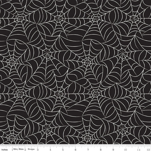 Frank and Friends Webs Black Riley Blake Fabric by the Yard - Ray of Sonshine Design