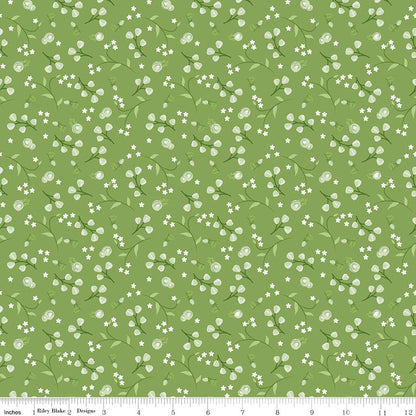 Front Porch Floral Green Riley Blake Designs Cotton Fabric by the Yard - Ray of Sonshine Design