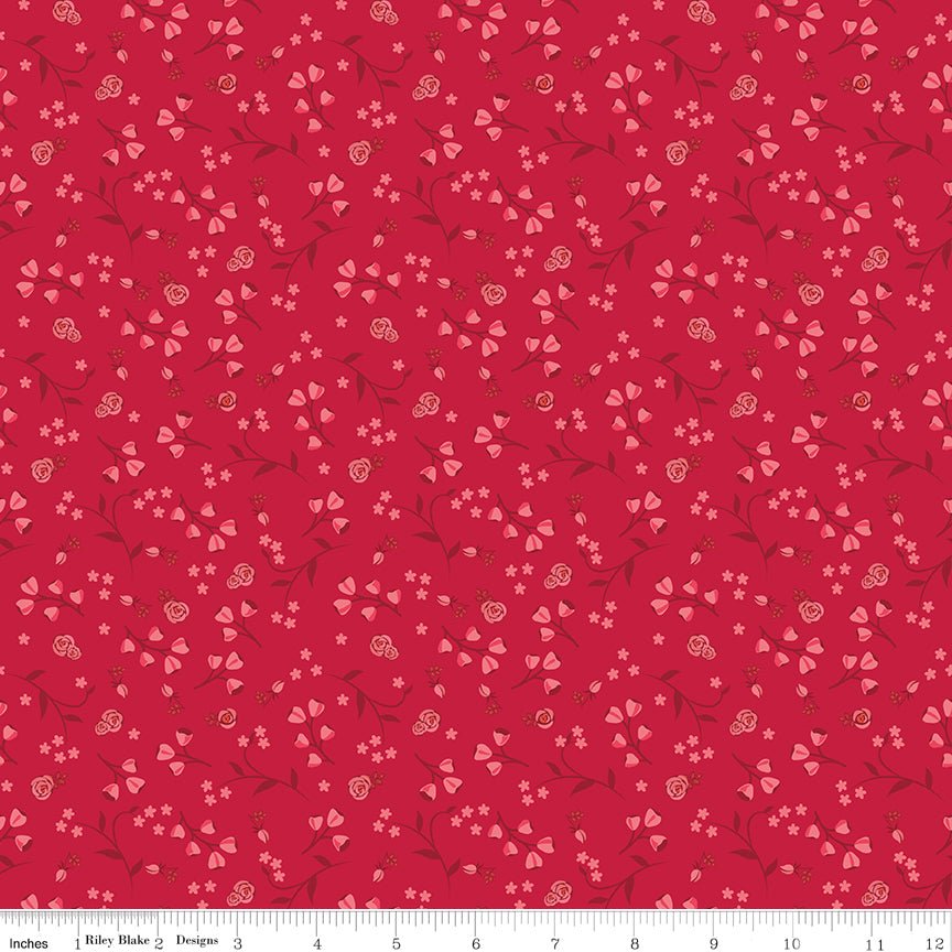 Front Porch Floral Red Riley Blake Designs Quilting Cotton Fabric by the Yard - Ray of Sonshine Design