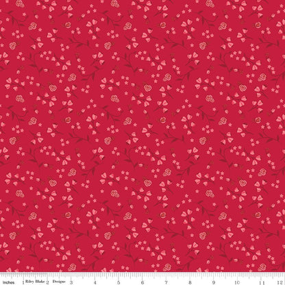 Front Porch Floral Red Riley Blake Designs Quilting Cotton Fabric by the Yard - Ray of Sonshine Design