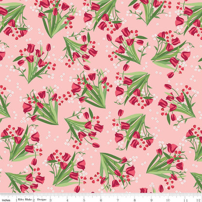 Front Porch Main Coral Riley Blake Quilting Cotton Fabric by the Yard - Ray of Sonshine Design