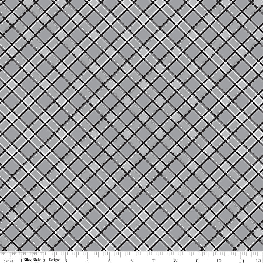 Front Porch Plaid Gray Riley Blake Designs Quilting Fabric by the Yard - Ray of Sonshine Design