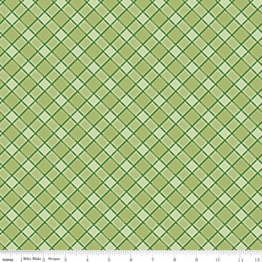 Front Porch Plaid Green Riley Blake Designs Quilting Cotton Fabric by the Yard - Ray of Sonshine Design