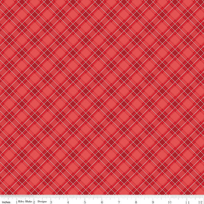 Front Porch Plaid Red Riley Blake Designs Quilting Cotton Fabric by the Yard - Ray of Sonshine Design
